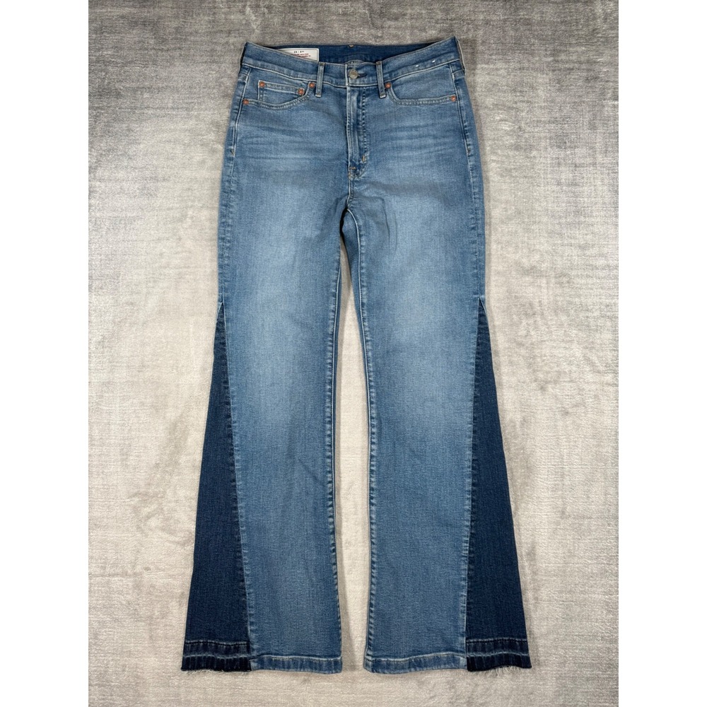 Gap Jeans Womens 29 Blue Denim 70s Flare High Rise Two Tone Retro Boho Western